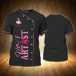 3D Shirt - Custom Black Pink Nail Artist T Shirt, Nail Shirt