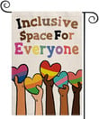 LGBT Garden Flag, Pride Flag,  Inclusive Space for Everyone Garden Flag Double Sided, LGBT Community Gay Pride Lesbian Transgender Bisexual Yard Outdoor Decoration