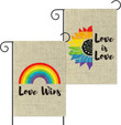LGBT Garden Flag, Pride Flag,  Gay Pride Garden Flag Love Wins Love is Love Rainbow Sunflower Burlap Yard Sign Vertical Double Sided Pride Gay Pride Lesbian LGBT Pansexual Flag