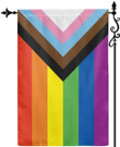 LGBT Garden Flag, Pride Flag, Inclusive Progress Gay Pride LGBTQ Yard Garden Flag- LGBT Philadelphia Rainbow Garden Flags Banners- Double Side with Bright Wide