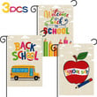 Back to School Garden Flag Fruit School Bus Flag Welcome Back to School Burlap Flag for School Days Double-Sided Yellow Outdoor Decorative Yard Flags