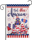 Independence Garden Flag,  4th of July Garden Flag, Small Burlap God Bless America Garden Flag Double Sided, Vertical Patriotic USA Yard Flag for Outside