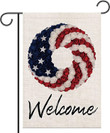 Independence Garden Flag, Fourth of July Decoration Burlap Garden Flag, Patriotic Welcome Flag, 4th of July Banner for Independence Day Memorial Day Decoration