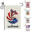 Independence Garden Flag,  4th of July Garden Flag Welcome Patriotic Strip and Star Wreath Garden Flag Double Sided,Memorial Day Independence Day Yard Outdoor Porch Decoration