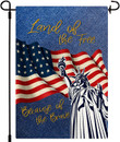 Independence Garden Flag,  4th of July Garden Flag Patriotic American Flag Statue of Liberty Yard Flag Double-Sided Blue Holiday Outdoor Flag for Independence Day Lawn Patio Decoration