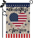 Independence Garden Flag,m 4th of July Garden Flag, Double Sided Burlap Patriotic Memorial Day Garden Flags Independence Day God Bless America Mainland Veteran Soldier Decorations