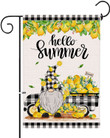 Summer Garden Flag,  Summer Garden Flag, Hello Summer Garden Flags Double Sided, Decorative Burlap Buffalo Plaid Truck Yellow Sweet Lemonade