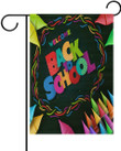 Back To School Garden Flag,  Creative Back to School Polyester Garden Flag House Banner , Two Sided Welcome Yard Decoration Flag for Wedding Party Home Decor