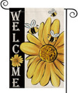 Summer Garden Flag,  colorlife Summer Welcome Watercolor Bee Sunflower Garden Flag Double Sided , Holiday Fall Party Yard Outdoor Decoration
