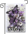 Summer Garden Flag, Welcome Garden Flags ,Yard Flags Spring Summer Garden Decor for Outside,Butterfly Flower Yard Decorations for Home Outdoor