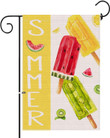 Summer Garden Flag,  Summer Garden Flag,Summer Garden Flags  Vertical, Summer Ice Cream Yard Flag, Seasonal Outdoor Yard Decor
