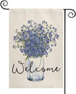 Summer Garden Flag,  colorlife Forget Me Not Welcome Garden Flag Double Sided, Spring Summer Flower Seasonal Holiday Rustic Yard Outdoor Decoration