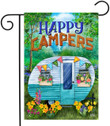 Camping Garden Flag, Spring Happy Campers Floral Garden Flag, Funstudio Personalized Camping Garden Flag, Campsite Flag, Outdoor Yard House Banner Home Lawn