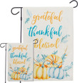 Thanksgiving Garden Flag,,  Pack Happy Fall House Flag with Pumpkin Pattern, Vertical Double Sided Thanksgiving Garden Flag, Decorative Fall Garden Flag for Farmhouse