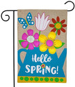 Spring Garden Flag, Spring Watering Can Burlap Garden Flag Floral, Home Décor, Wonderful Gift, Beautiful Spring Garden Flag, Porch Decor, Great Gift Item