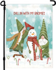 Christmas Garden Flag - Double Sided Gnome Christmas Flag - Snowman Winter Flags for Outside - Premium Welcome Garden Flag for Front Yard, Porch, Lawn, Door - Suits Standard Flagpoles