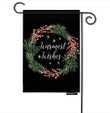 Christmas Garden Flag,  Winter Garden Flag Vertical Double Sided Christmas Wreath with Quote Warmest Wishes Mistletoe Leaves Snowflake House Flags Home Burlap Banners
