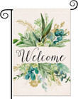 Spring Garden Flag , Floral Leaves Welcome Flag Vertical Double Sided, Outdoor Spring Decoration Farmhouse Small Flag for Yard Lawn Home Decor