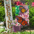 Butterfly Garden Flag,  Welcome Butterflies Floral Decoration Spring Garden Flag Outdoor Yard Flag, Garden Spring Garden Flag Floral Butterfly, Garden Flag Holder, Yard Flag Holder
