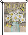 Butterfly Garden Flag,  Home Garden Flag  Decoration Double Sided Flowers Butterfly Welcome, Garden Spring Garden Flag Floral Butterfly, , Garden Flag Holder, Yard Flag Holder