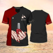 Nail Technician T shirt Custom Nail Salon Uniform Manicurist Gift Black Red [Non Workwear]