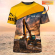 Personalized Excavator 3D Print Shirt, Heavy Equipment Excavator Working Job, Excavator Birthday Gifts