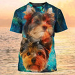 Cute Yorkshire Terrier T Shirts Men Women, 3D Colorful Dog On Shirt