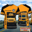 School Bus Driver Shirt, Personalized Name 3D Tshirt For Bus Driver Of Schools