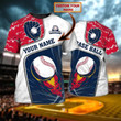 Custom Baseball Tshirt, 3D All Over Printed Baseball Shirt Men, Baseball Player Gift