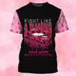 Breast Cancer 3D Tee Shirt, Personalized Tshirt For Breast Cancer Awareness