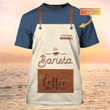 Personalized Barista Apron 3D Print Shirt Barista Shirts Coffee Time Shirt