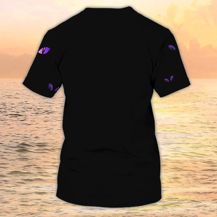 3D All Over Print Halloween Night Shirt For Couple, Black And Purple Halloween Tshirt