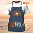 Custom Barista Shirt Barista Apron 3D Print Shirt Coffee Shop Uniform