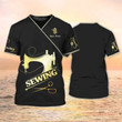Sewing Shirt Sewing Machine Printed Shirts For Men and Women Sewing Custom Shirt Black & Gold