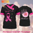 Nurse Breast Cancer Awareness Personalized 3D All Over Print Tshirt Tad (Non Workwear)