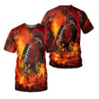 American Football Fire T Shirt 3D All Over Printed Shirts For Football Lover