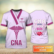 Custom Name Cna Nurse Shirt, Nurses Need Heroes Too Nurse Life Certified Nursing Assistant Uniform Pink T Shirt