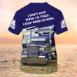 I'm Don't Stop Trucker Tshirt Big Truck Blue T Shirts Truck Driver Custom Tshirt Gift For Trucker Man