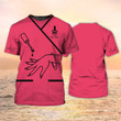 Custom Nail Art Tshirt Manicurist Gift Pink Nail Tech Shirts 3D All Over Print