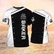 3D All Over Print Baker T Shirt Custom Bakery Uniform Black & White, Gift For Barker