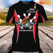 Personalized 3D All Over Printed Black Bowling T Shirt, I'M On Strike Bowling Shirts, Funny Bowling Shirts