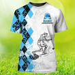 Custom Old Man Plays Lawn Bowls Light Blue 3D T Shirt Lawnbowl Team Player Uniform