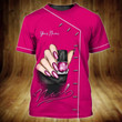 Personalized Pink 3D T Shirt For Nail Technician, Women Nail Shirts Full Printed, Gift For Nail Woman