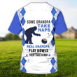 Custom Grandpa Play Bowls 3D T Shirt Grandpa Lawn Bowls Old Man Shirt