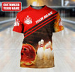 Custom Red Bowling 3D T Shirt For Adult To My Son Bowling Player Gift