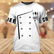 Chef Uniform 3D All Over Printed T Shirt, White Shirt For Master Chef, Chef Premium Shirts
