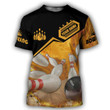 3D Shirt - Customized 3D Yellow Bowling Shirt Fire Bowling Tee Shirt