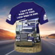 Customized 3D All over Print Truck On Shirt Blue Trucker Man T Shirt Trucker Uniform