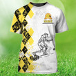 Custom Old Man Plays Lawn Bowls Yellow 3D T Shirt Lawn Bowl Lovers Gifts