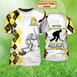 Custom Old Man Plays Lawn Bowls Yellow 3D T Shirt Lawn Bowl Lovers Gifts